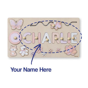 Montessori-Holzbrett mit individuellem Namen