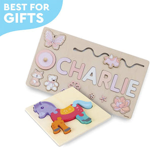 Montessori-Holzbrett mit individuellem Namen