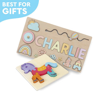 Montessori-Holzbrett mit individuellem Namen