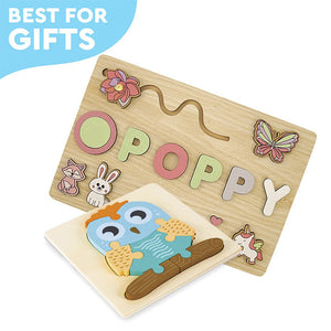 Montessori-Holzbrett mit individuellem Namen