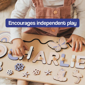 Montessori-Holzbrett mit individuellem Namen