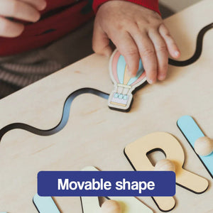 Montessori-Holzbrett mit individuellem Namen