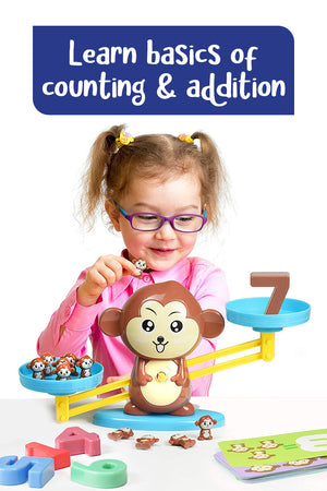 Balancespiel mit Tierfiguren für Mathe