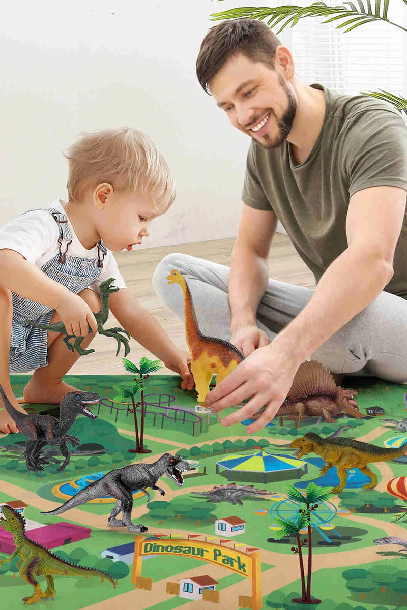Pädagogisches Dinosaurier-Dschungelwelt-Spielzeugteppichkoffer-Set