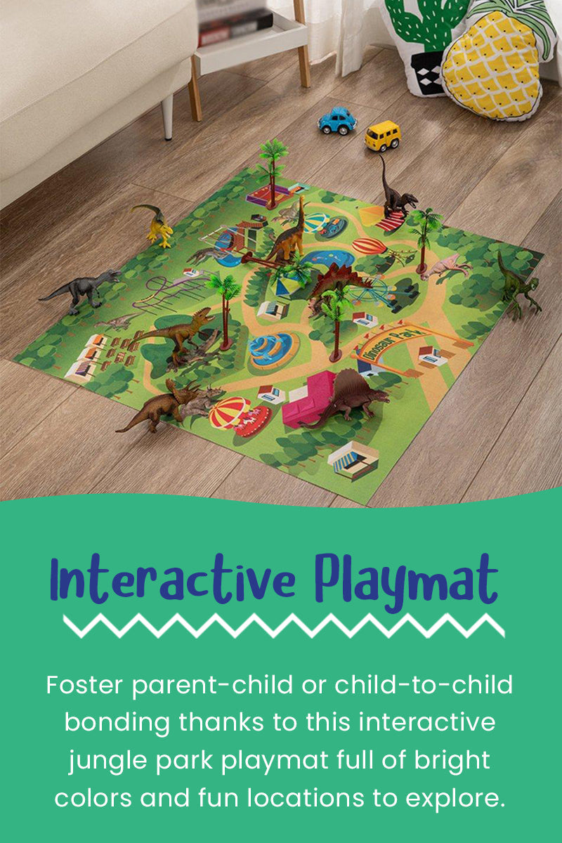 Pädagogisches Dinosaurier-Dschungelwelt-Spielzeugteppichkoffer-Set