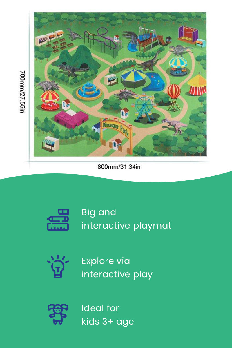 Pädagogisches Dinosaurier-Dschungelwelt-Spielzeugteppichkoffer-Set