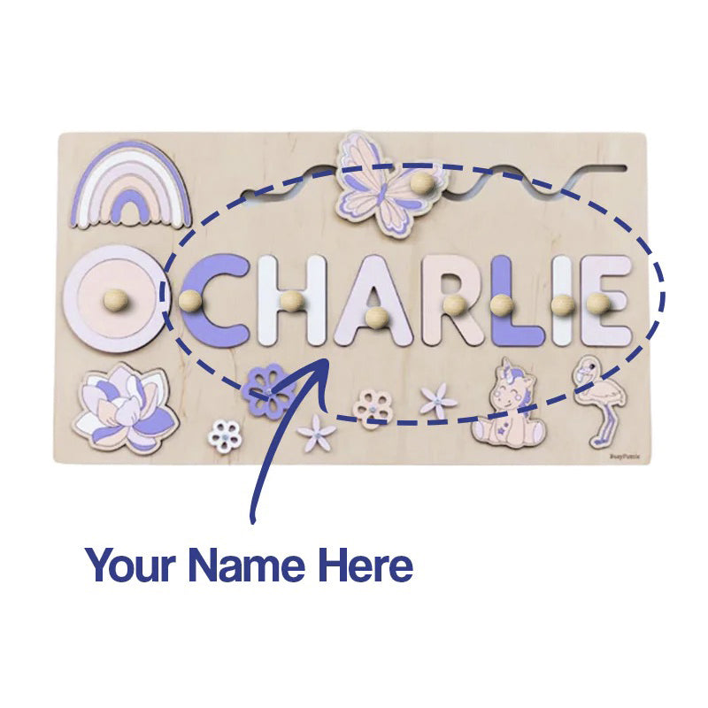 Montessori-Holzbrett mit individuellem Namen