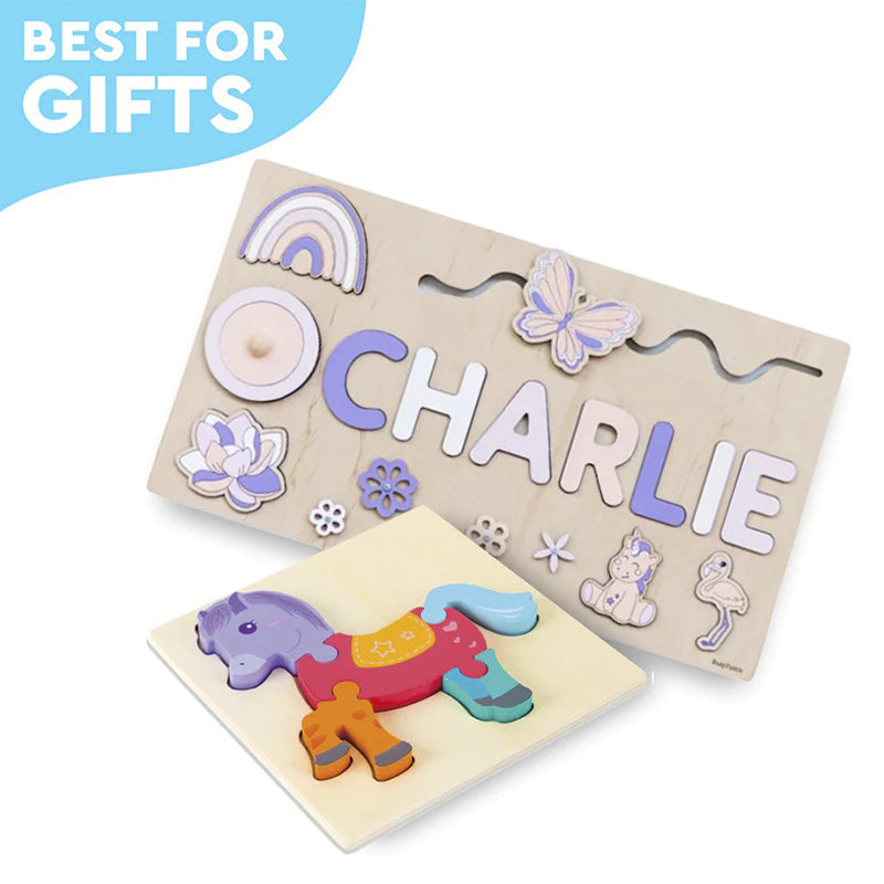 Montessori-Holzbrett mit individuellem Namen