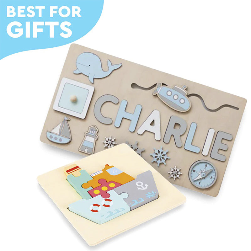 Montessori-Holzbrett mit individuellem Namen