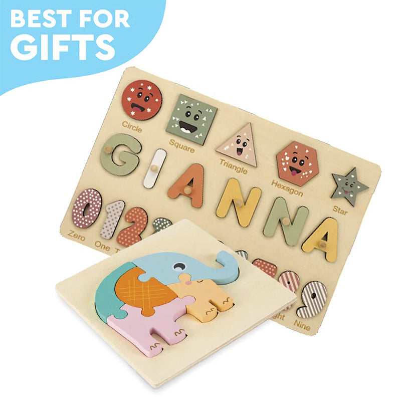 Montessori-Holzbrett mit individuellem Namen