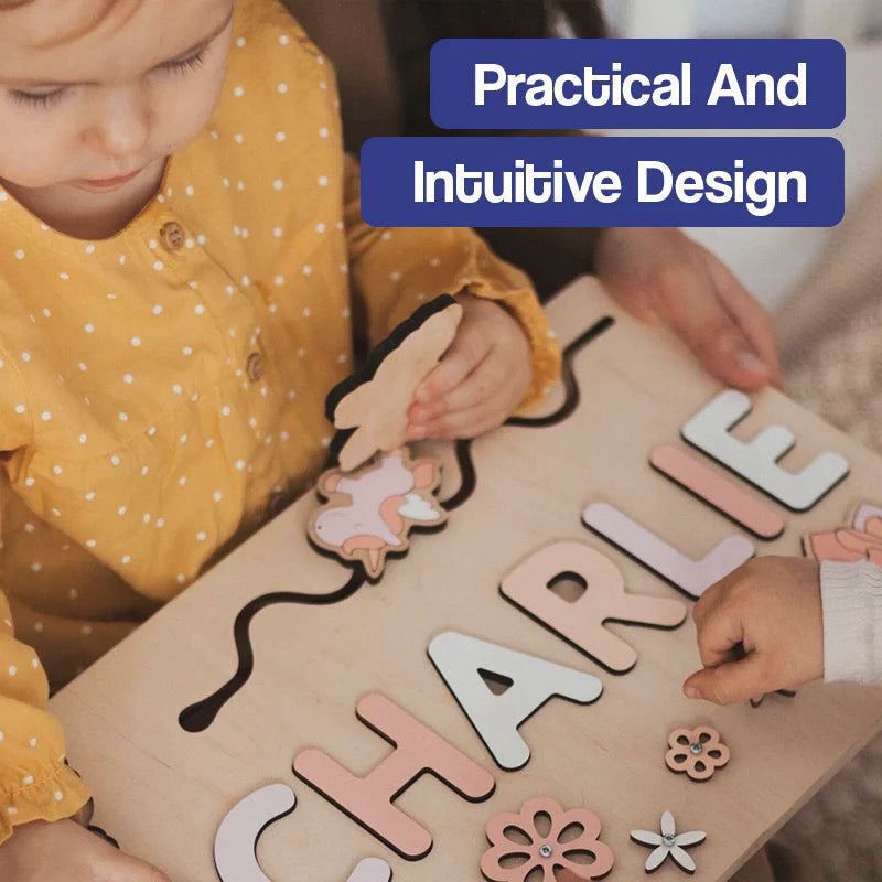 Montessori-Holzbrett mit individuellem Namen