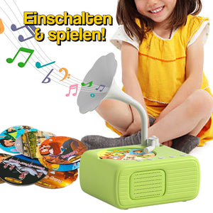 Smartes Mini-Grammophon mit 96 Schallplatten + Bluetooth