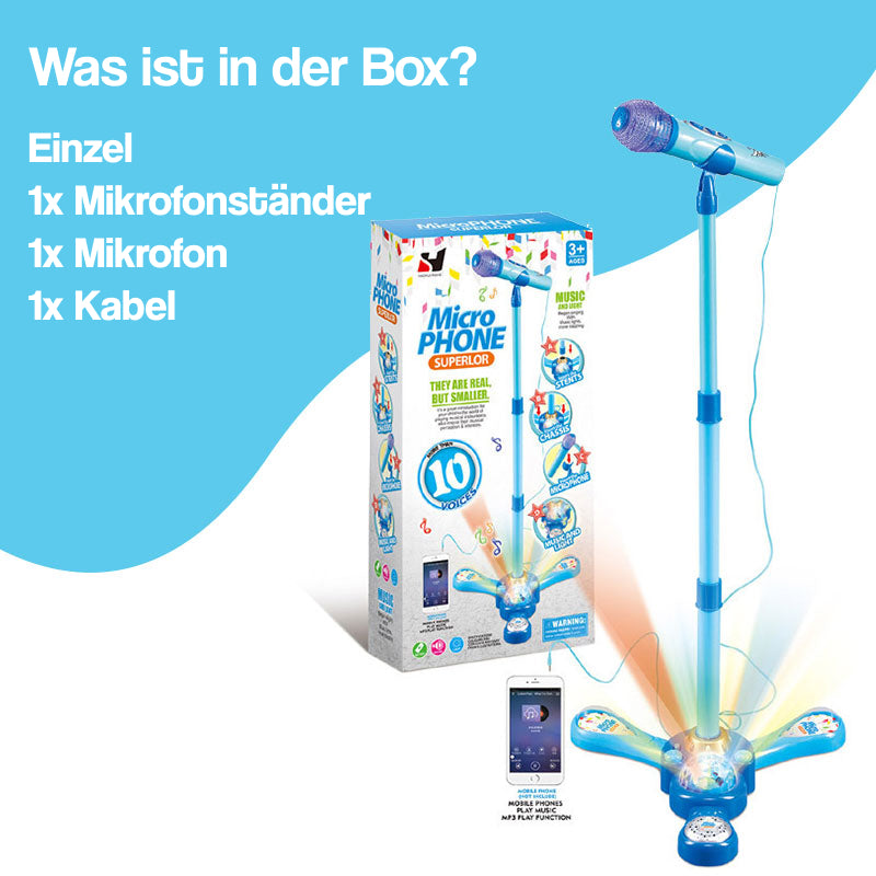 Komplettes Karaoke-Mikrofon-Set mit LED-Ständer