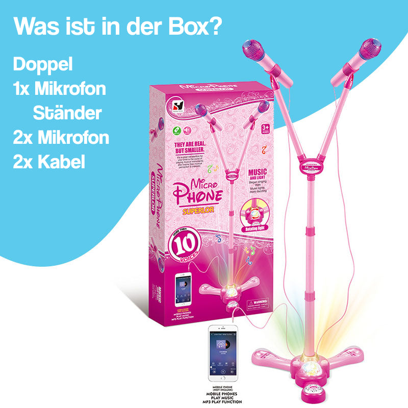 Komplettes Karaoke-Mikrofon-Set mit LED-Ständer