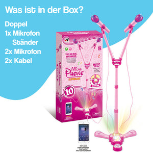 Komplettes Karaoke-Mikrofon-Set mit LED-Ständer