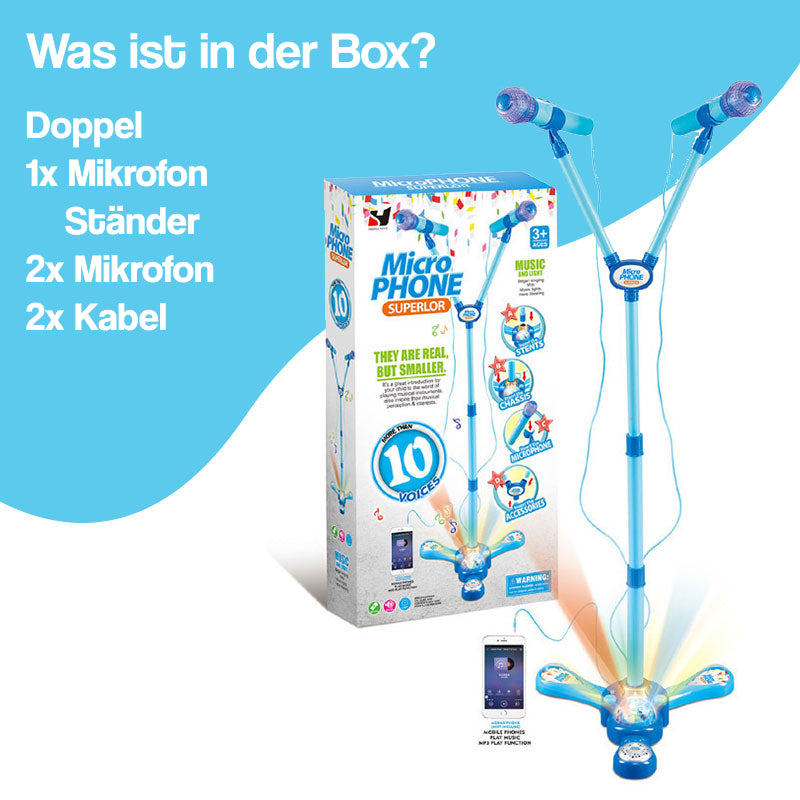 Komplettes Karaoke-Mikrofon-Set mit LED-Ständer