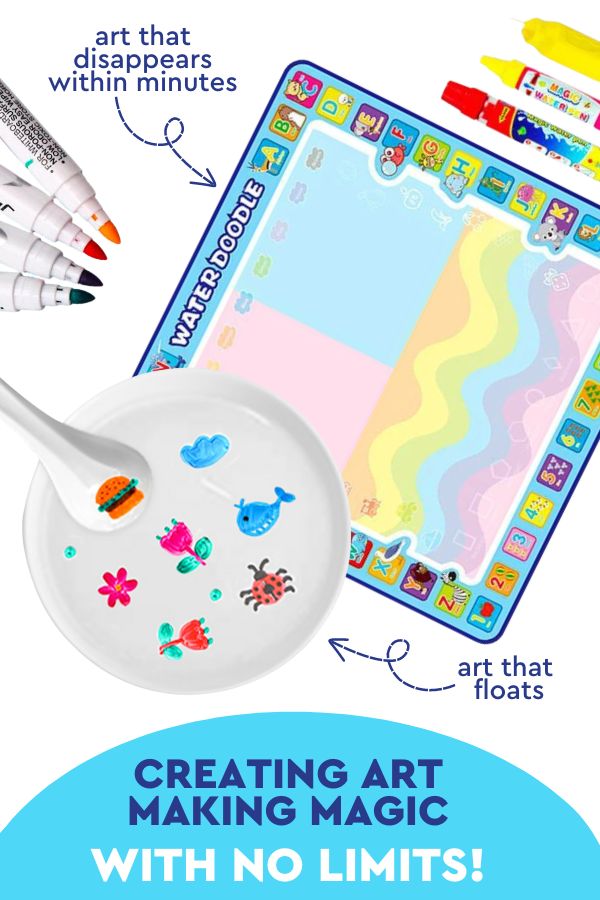 Kinder-Zero-Mess-Zauber-Wasser-Malunterlage mit Stift und Pinsel