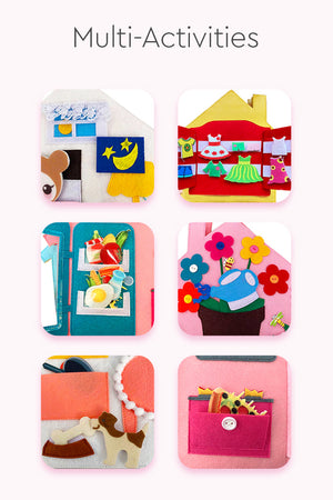 Mein kleines Zimmer Montessori Interaktive Multi-Aktivität Pädagogisches Stilles Buch