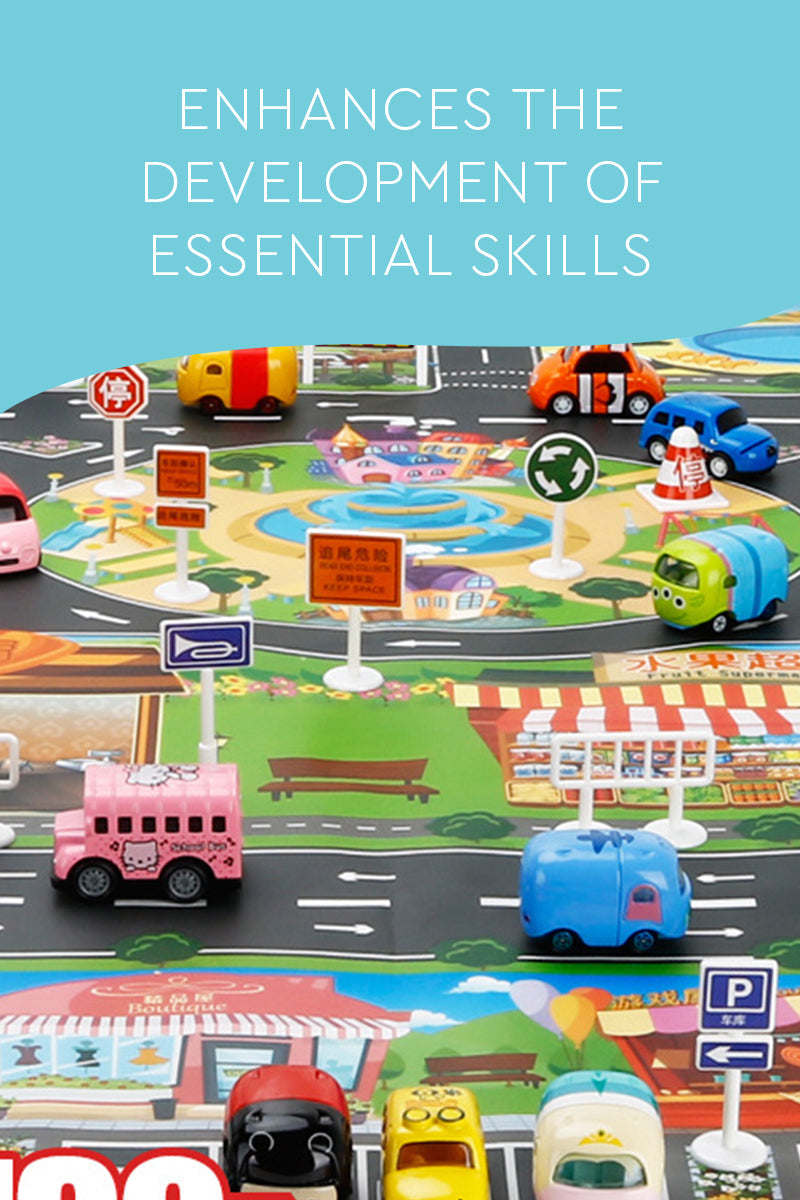 Montessori Spielzeuge Stadtplan mit abnehmbarem Autos