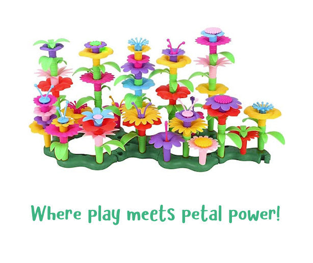 Pädagogisches Gartenhaus mit Spielzeugblumen