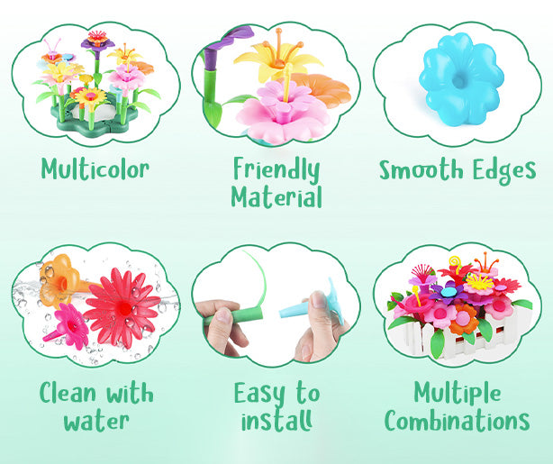 Pädagogisches Gartenhaus mit Spielzeugblumen